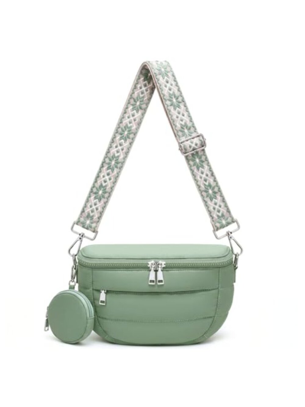 Lightweight Nylon Crossbody Bum Bag RFID Puffy Travel Purse
